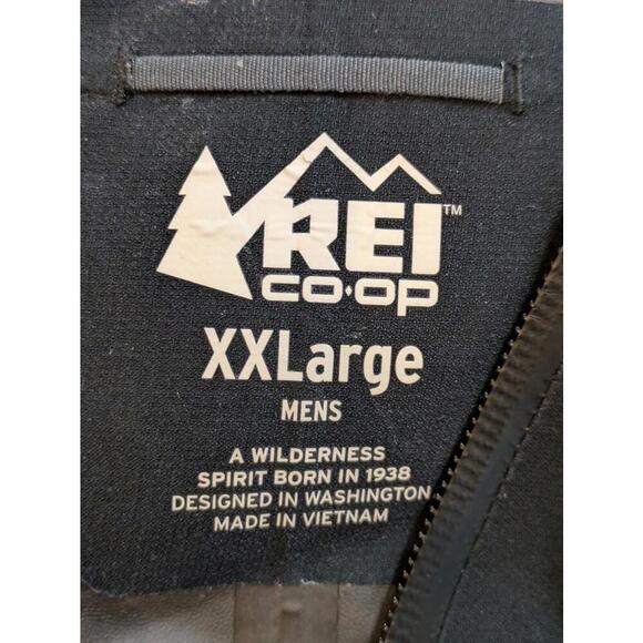 REI Co-Op Gore-Tex Rain Jacket Mens XXL Black Hood Nylon Outdoor Hiking Camping - Picture 7 of 9